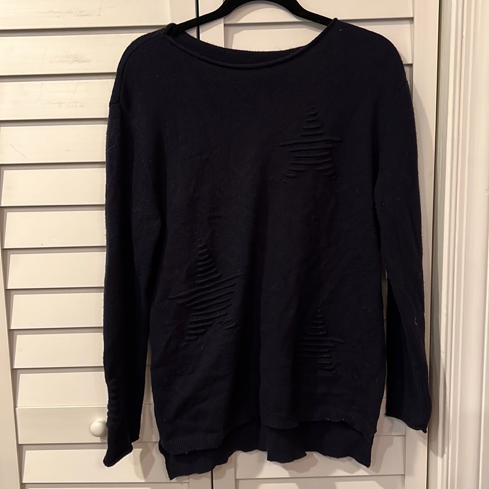 Navy blue sweater with stars